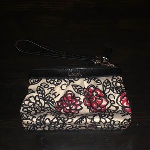 Coach wristlet. Black, white, and pink